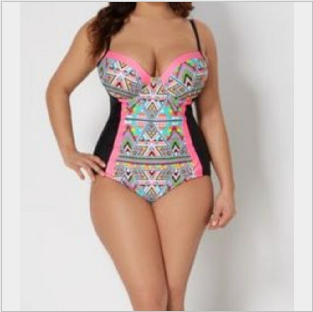 Rue Bleu by rue21 Swimsuit Underwire Push Up Padded Bra Bathing Suit Size 1X NWT - Picture 5 of 5